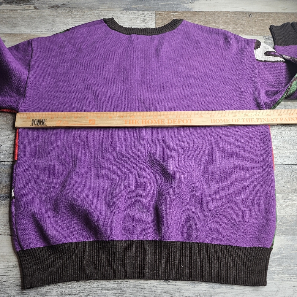 Nian Yi Sweater Purple With Green And Red Dragon Size Medium - Picture 8 of 9